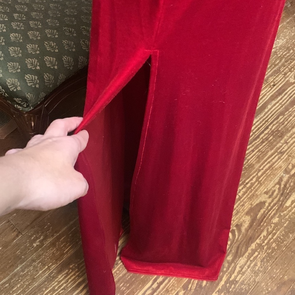Vintage 90s Y2k Niki Livas Red Velvet Gown NWT - Picture 6 of 13